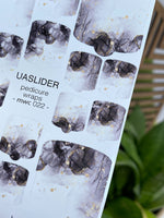 Marble Pedicure Nail Wraps — Smoke & Ash Watercolor | MWC-022