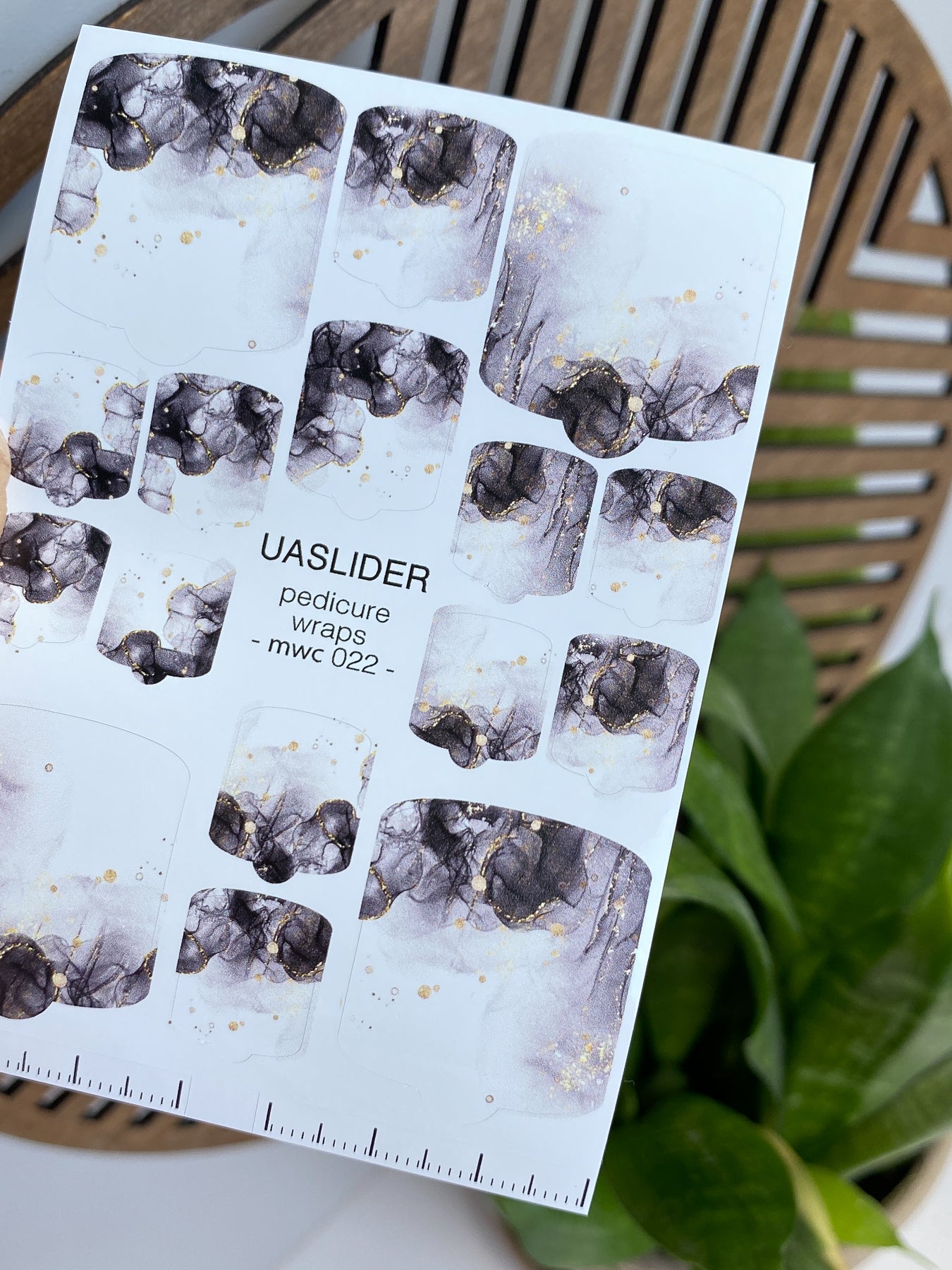Marble Pedicure Nail Wraps — Smoke & Ash Watercolor | MWC-022