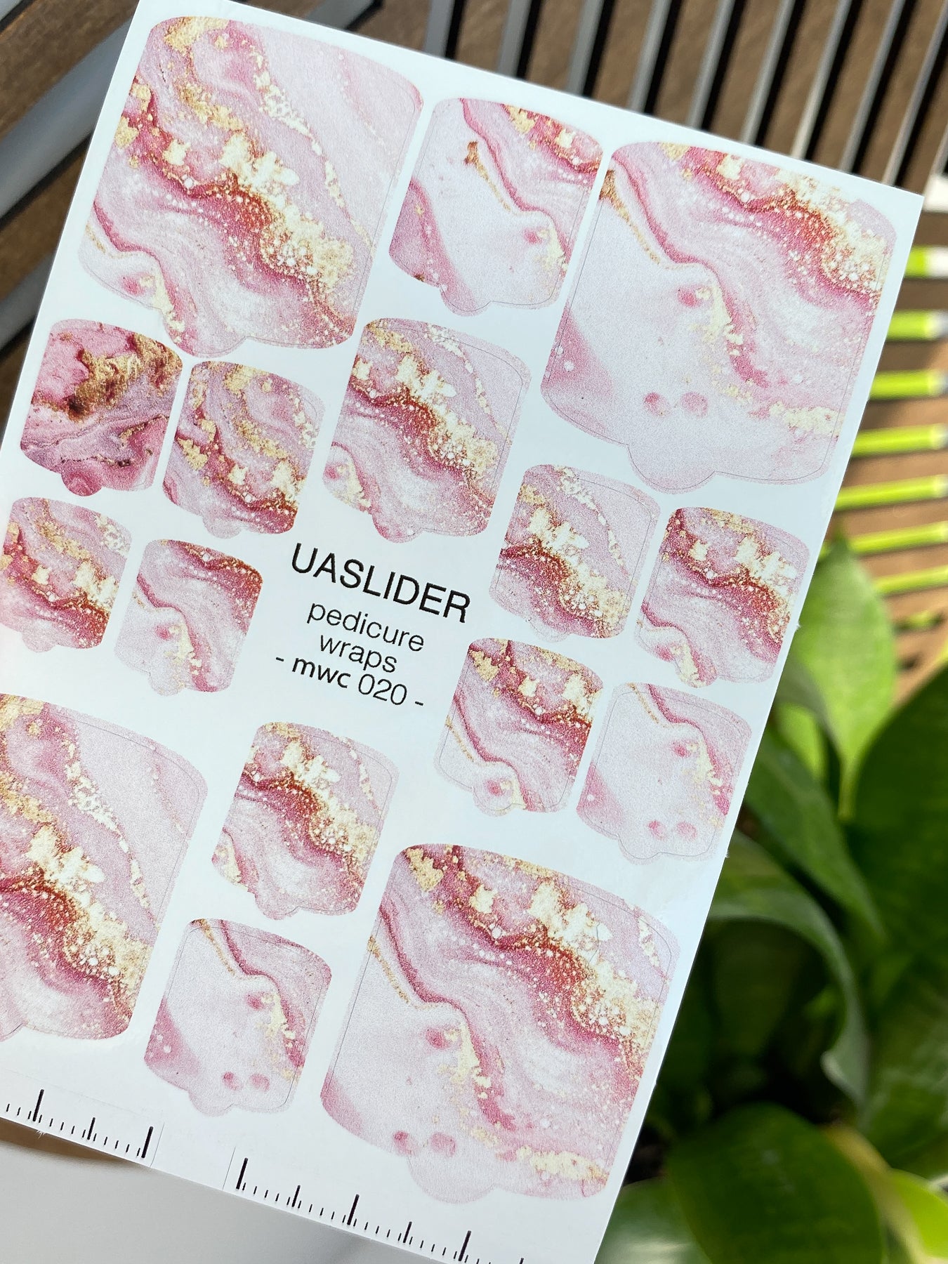 Marble Pedicure Nail Wraps — Blush Pink & Shimmer | MWC-020