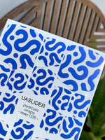 Abstract Pedicure Nail Wraps — Blue Squiggle on White | MWC-028