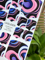 Swirl Pedicure Nail Wraps — Pink & Blue on Black | MWC-026
