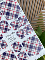 Plaid Pedicure Nail Wraps — Navy & Red Tartan | MWC-024