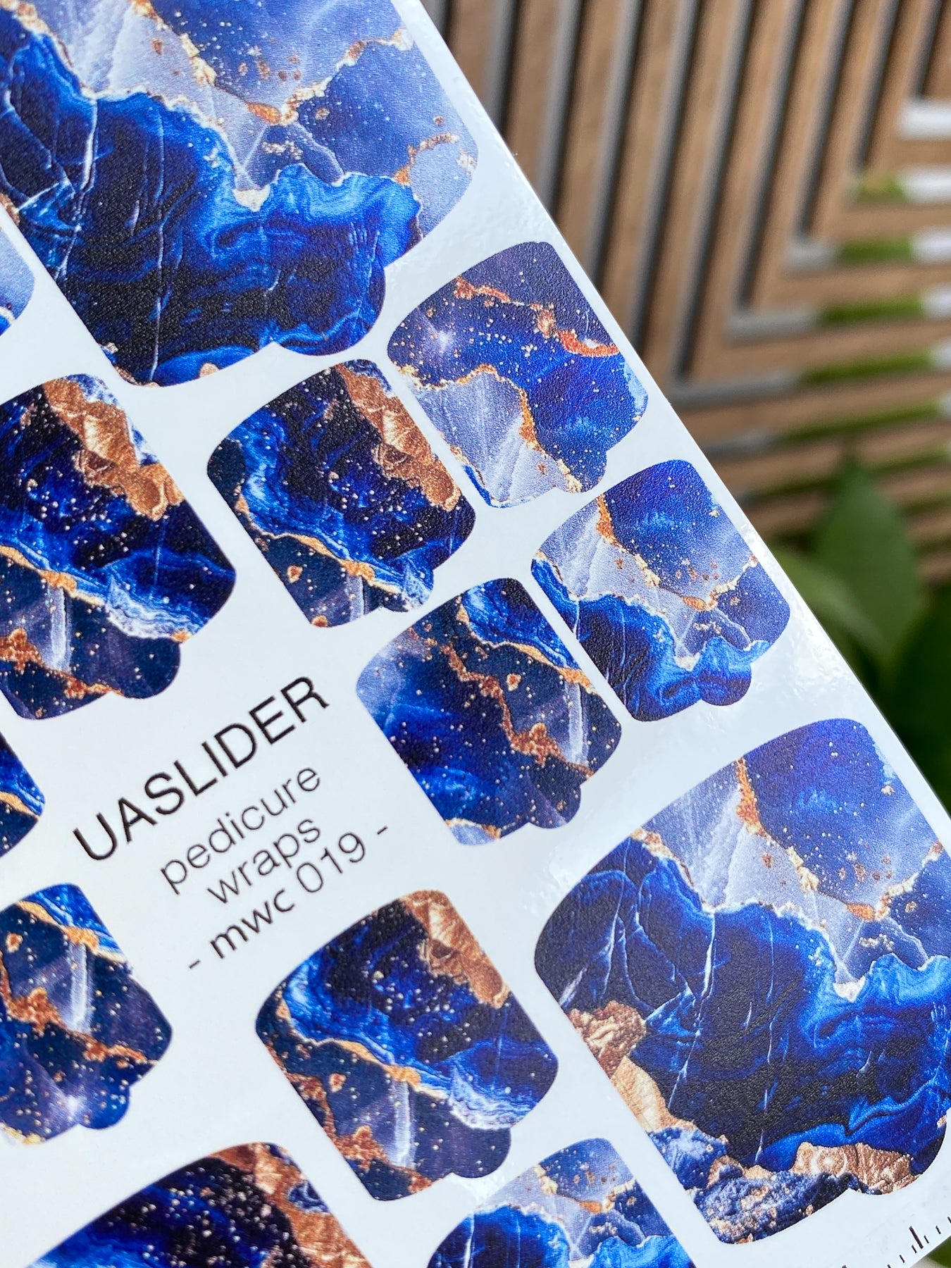 Marble Pedicure Nail Wraps — Deep Blue & Copper Stone | MWC-019
