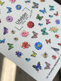 Nail Water Decal NCg-039 | Water Slide Nail Art Decals | Butterflies, Flowers & Insects