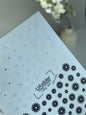 Nail Water Decal NCg-047 | Water Slide Nail Decals | White & Black Daisy Flowers