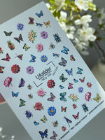 Nail Water Decal NCg-039 | Water Slide Nail Art Decals | Butterflies, Flowers & Insects - UASLIDER