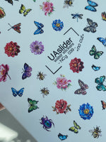 Nail Water Decal NCg-039 | Water Slide Nail Art Decals | Butterflies, Flowers & Insects - UASLIDER