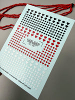 Heart Nail Decals — Black, Red & White Tiny Hearts | NC-165
