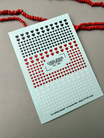 Heart Nail Decals — Black, Red & White Tiny Hearts | NC-165