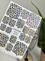 Colorful Leopard Pedicure Nail Wraps — Pastel Rainbow Animal Print | MWC-054