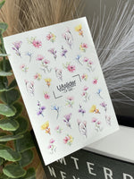 Nail Water Decal CF-580 | Water Slide Nail Decals with Colorful Wildflowers | Floral Nail Art Designs - UASLIDER