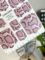Snakeskin Pedicure Nail Wraps — Pink & Mauve Python Print | MWC-048