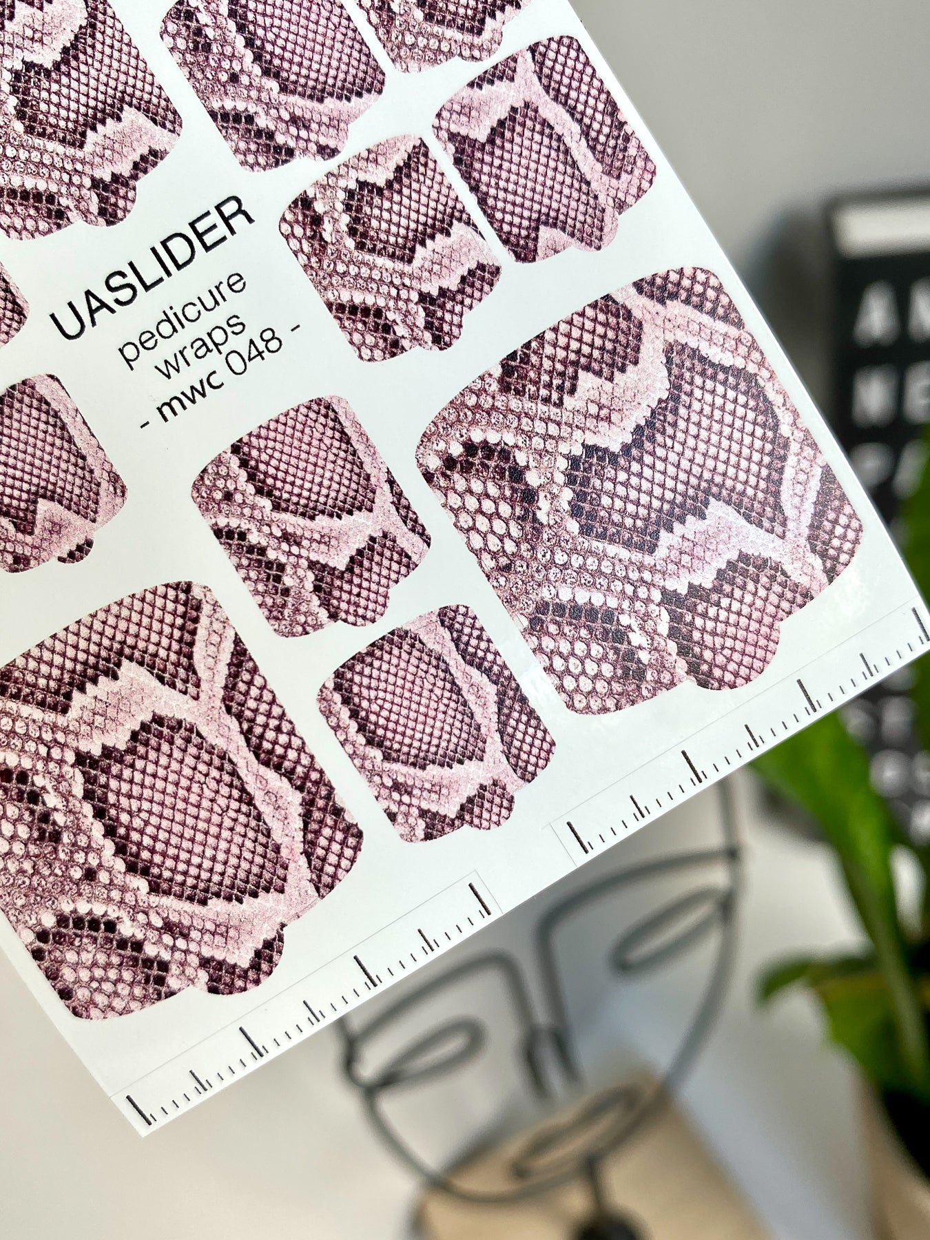 Snakeskin Pedicure Nail Wraps — Pink & Mauve Python Print | MWC-048