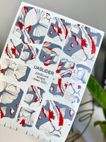 Koi Fish Pedicure Nail Wraps — Blue & Red Japanese Art | MWC-050