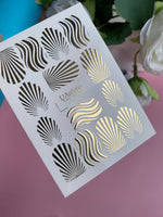 Nail Water Decal Fg-012 | Seashell Water Slide Nail Decals with Gold Foil | Ocean & Summer Nail Art - UASLIDER