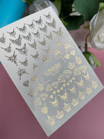 Nail Water Decal Fg-007 | Luxury Water Slide Nail Decals with Gold Foil | Crowns, Diamonds & Ornaments - UASLIDER