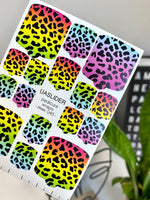 Leopard Pedicure Nail Wraps — Neon Rainbow Animal Print | MWC-045