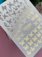 Nagel Wasserabziehbild Fg-010 | Schmetterling Wasserfolien Nagelabziehbilder mit Goldfolie | Elegante Insektenmotive