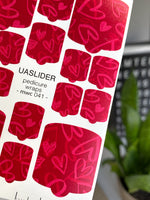 Valentine Pedicure Nail Wraps — Red Heart Doodles | MWC-041