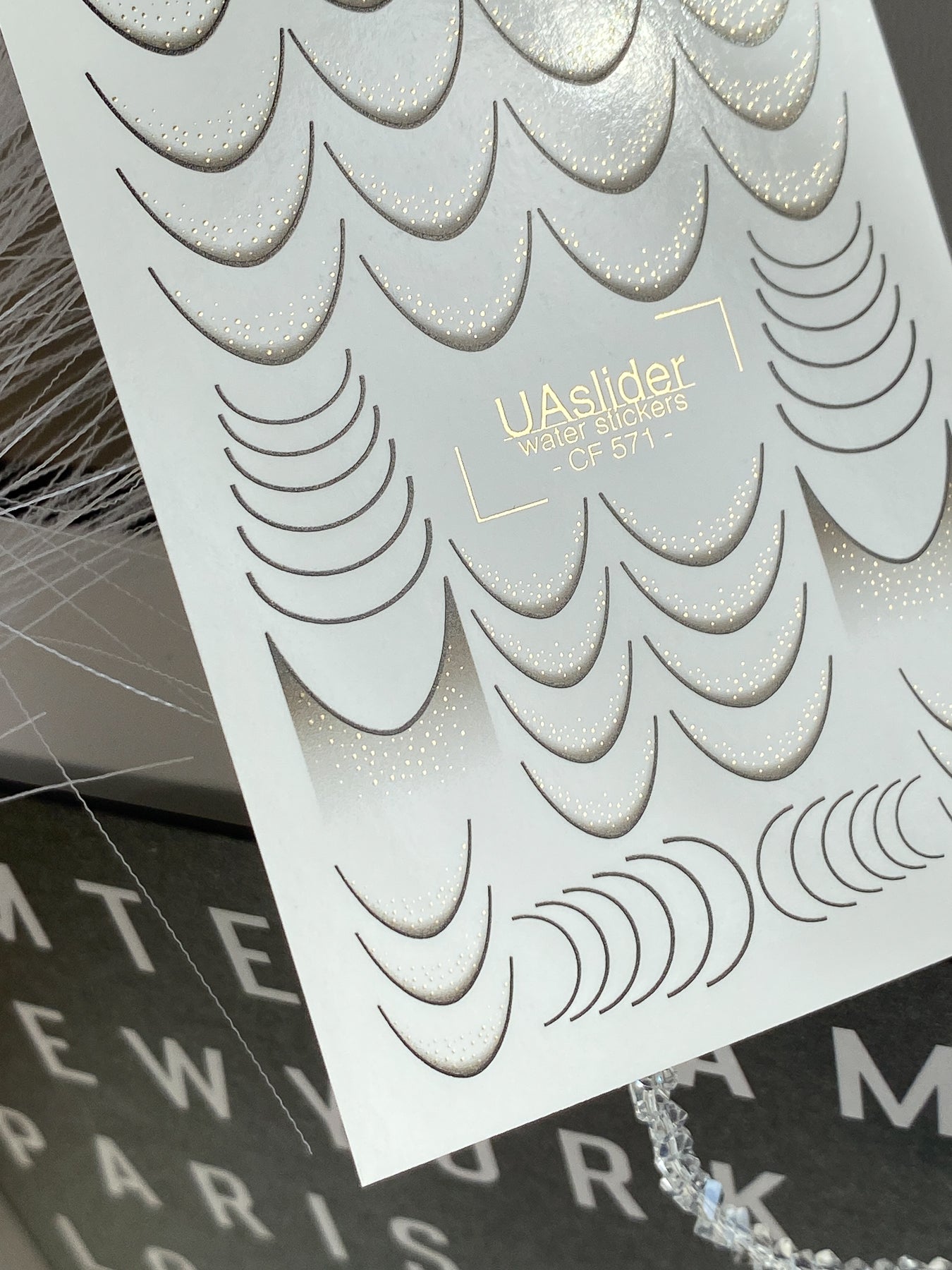 Nail Water Decal CF-571 | French Water Slide Nail Decals | Gradient Dot French Lines