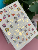 Nail Water Decal CF-085 | Love Is… Themed Water Slide Nail Decals | Cute Couples & Hearts - UASLIDER