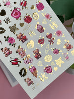 Nail Water Decal CF-080 | Love is Nail Art Water Decals | Romantic Cartoon Couple Designs - UASLIDER