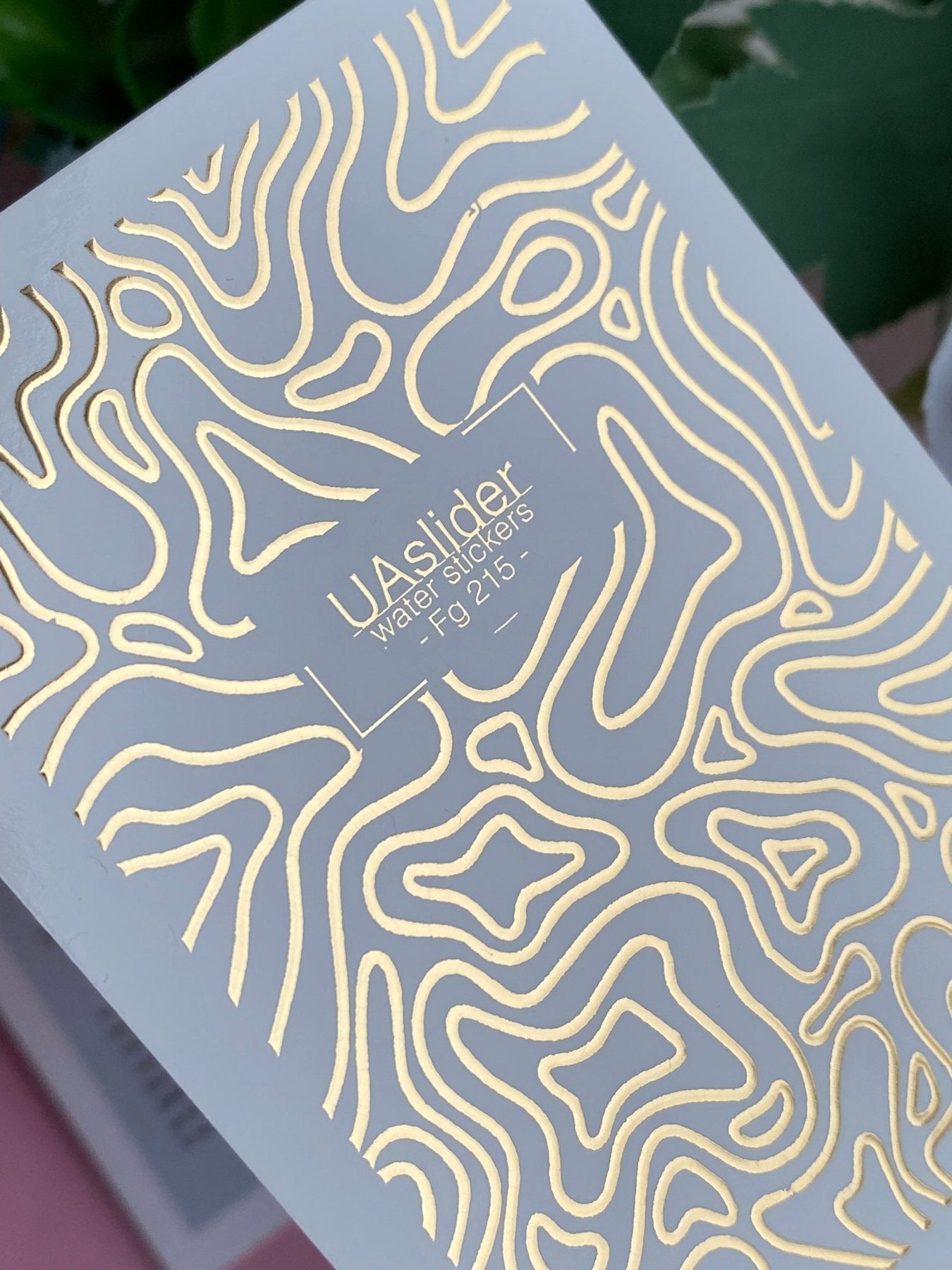 Nail Water Decal Fg-215 | Water Slide Nail Decals | Gold Foil Abstract Waves - UASLIDER