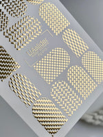Nail Water Decal Fg-013 | Geometric Water Slide Nail Decals with Gold Foil | Full Nail Patterns - UASLIDER