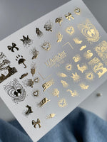 Nail Water Decal Fg-152 | Gold Foil Water Slide Nail Decals | Fairy Tale & Magical Elements - UASLIDER