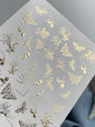 Nail Water Decal Fg-017 | Butterfly Water Slide Nail Decals with Gold Foil | Ornamental Elegant Designs