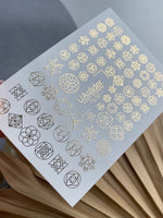Nail Water Decal Fg-021 | Sacred Geometry Water Slide Nail Decals with Gold Foil | Mandalas & Abstract Symbols - UASLIDER