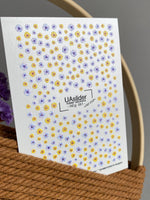 Nail Water Decal NCg-051 | Water Slide Nail Decals | Yellow & Purple Mini Flowers - UASLIDER