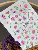 Nail Water Decal CF-588 | Water Decals for Nails with Colorful Wildflowers and Leaves | Romantic Floral Nail Stickers - UASLIDER