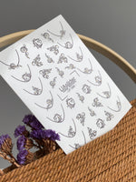 Nail Water Decal CF-589 | Elegant Nail Water Decals with Ornamental Swirls | Golden Pattern French Nail Stickers - UASLIDER