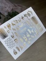 Nail Water Decal Fg-144 | Water Slide Nail Decals with Gold Tribal and Snake Skin Patterns | Edgy Nail Art - UASLIDER