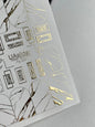 Nail Water Decal Fg-233 | Water Slide Nail Decals | Gold Foil Marble Texture & Accents