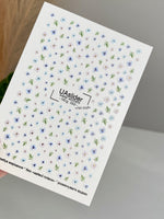 Nail Water Decal NCg-052 | Water Slide Nail Decals | Blue & Lilac Mini Flowers - UASLIDER