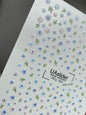 Nail Water Decal NCg-052 | Water Slide Nail Decals | Blue & Lilac Mini Flowers