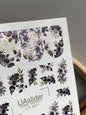 Nagel Water Decal CF-593 | Elegante Paarse Bloemen Nagel Water Decals | Volledige Bedekking Stickers met Gouden Details