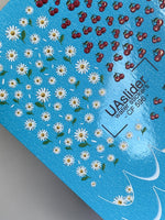 Nail Water Decal CF-596 | Cherry & Daisy Water Slide Nail Decals | Summer French Nail Stickers - UASLIDER