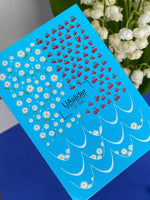 Nail Water Decal CF-596 | Cherry & Daisy Water Slide Nail Decals | Summer French Nail Stickers - UASLIDER