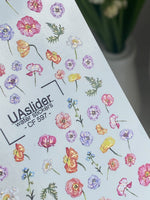 Nail Water Decal CF-597 | Colorful Wildflowers Water Slide Nail Decals | Spring Floral Nail Stickers - UASLIDER