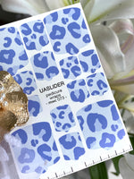 Blue Leopard Pedicure Nail Wraps — Periwinkle Two-Tone Animal Print | MWC-073
