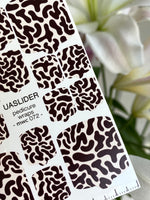 Abstract Animal Pedicure Nail Wraps — Dark Brown & Cream Organic Pattern | MWC-072