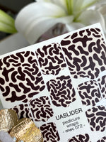 Abstract Animal Pedicure Nail Wraps — Dark Brown & Cream Organic Pattern | MWC-072