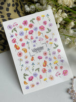 Nail Water Decal CF-597 | Colorful Wildflowers Water Slide Nail Decals | Spring Floral Nail Stickers - UASLIDER