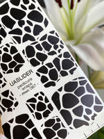 Cow Print Pedicure Nail Wraps — Black & White Animal Pattern | MWC-067
