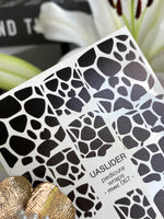 Cow Print Pedicure Nail Wraps — Black & White Animal Pattern | MWC-067