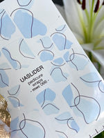 Abstract Line Art Pedicure Nail Wraps — Baby Blue & Dark Contour | MWC-066