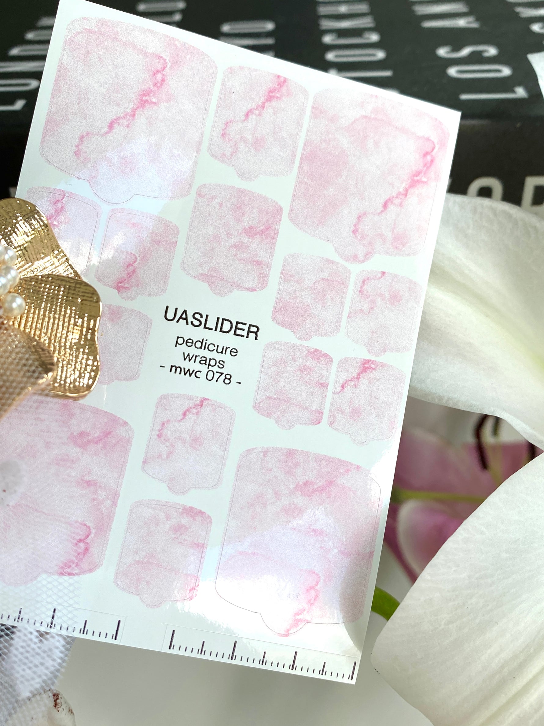 Pink Marble Pedicure Nail Wraps — Blush Watercolor Marble | MWC-078